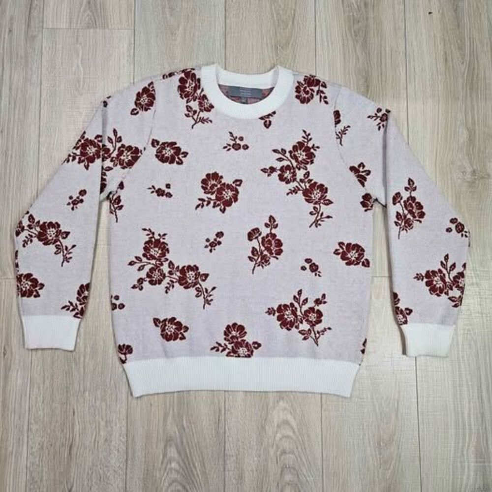 Berkley Jensen Floral Knit Sweater Size L